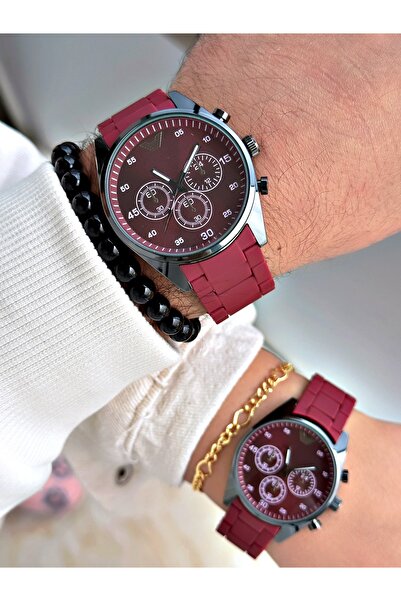 Tisaati Özel Tasarım Silikon Kordon Metal Kasa Özel Seri Çift Kol Saati-Bilek...