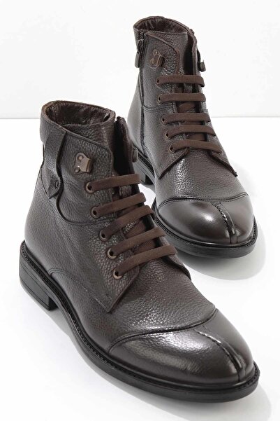 Bambi Καφέ ανδρικές μπότες & μποτάκια από γνήσιο δέρμα E 02611381803