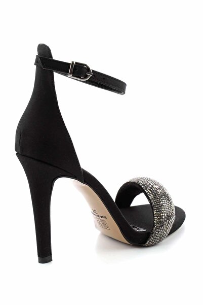 Bambi Matné černé saténové dámské večerní společenské boty01231000338