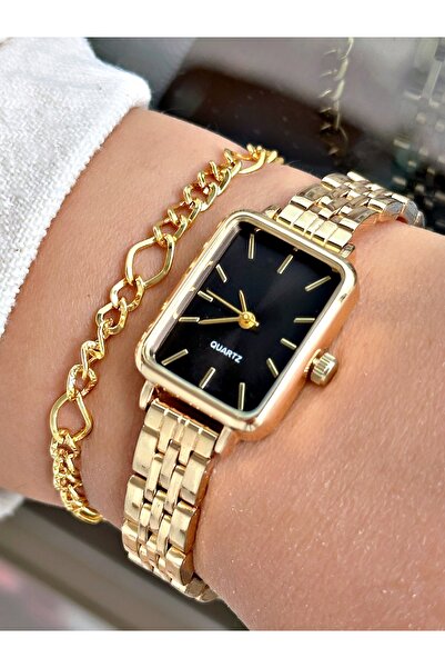 Tisaati Limited Edition Metal Kordon Classic Tasarım Dikdörtgen Metal Kasa Ka...