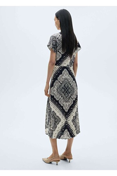 MANGO Woman Paisley desenli gömlek elbise