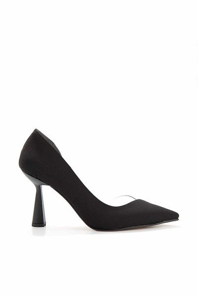 Bambi Klassische Damenschuhe mit Absatz aus mattschwarzem Satin K 01992000938