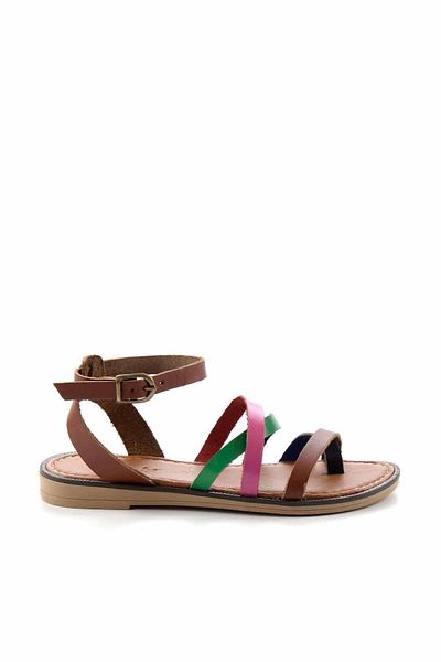 Bambi Multicolored Leather Women's Sandals K05197020903