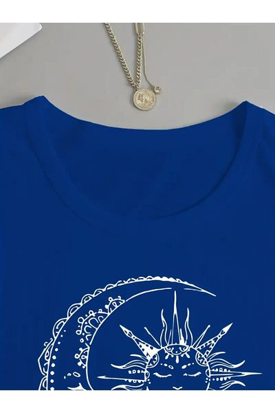 MAREANDPANDA Mra Fashion Γυναικεία μακρυμάνικη μπλούζα με λαιμόκοψη με στάμπα βισκόζης
