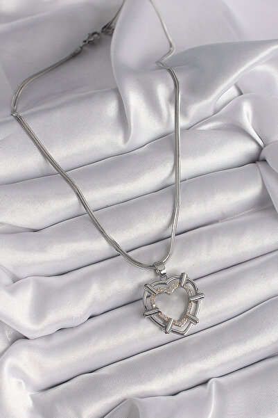 BSRE Silver Color Italian Chain Mix Color Heart Women Necklace (316L Steel)