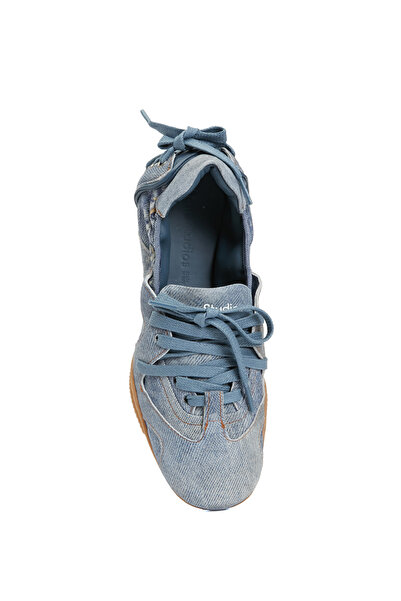 Acne Studios Açık Mavi Denim Dokulu Kadın Deri Sneaker Beden: 38