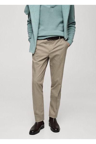 MANGO Man Regular Cut Flannel Pants