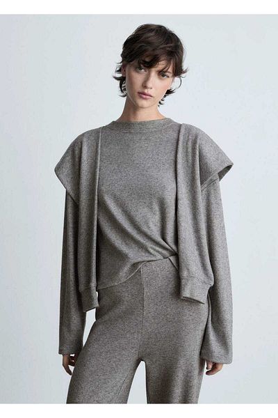 MANGO Woman Sweatshirt with Decorative Sleeves