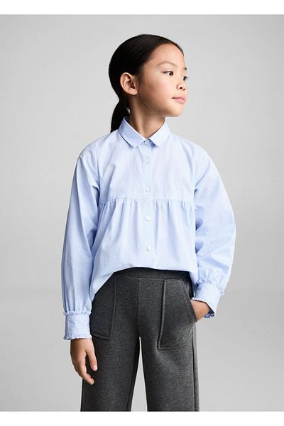 MANGO Kids Πλεκτό παντελόνι από βαμβακερό λινό