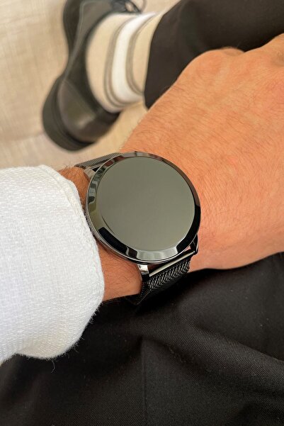 ÇENÇEN Siyah Hasır Mıknatıslı Kordon Dokunmatik Ekran Sevgili Saatleri