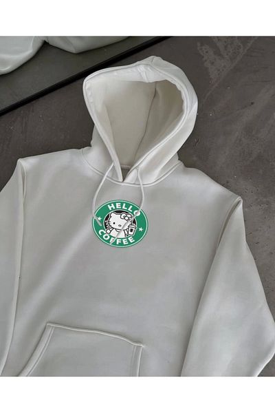 leyla sanat sanata yeni bir bakış açısı Leyla Sanat a New Perspective on Art Three Thread Combed Long Sleeve Hooded Sweatshirt - White