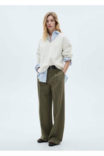 MANGO Woman V-Neck Knitwear Sweater