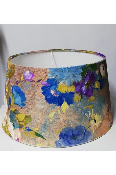 TEKAY AYDINLATMA 40 Diameter Rose Patterned Large Lampshade Head