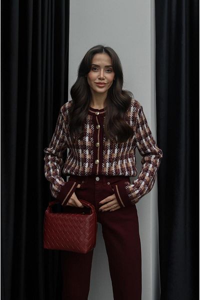 Havoş Cardigan vintage cu nasturi bordeaux