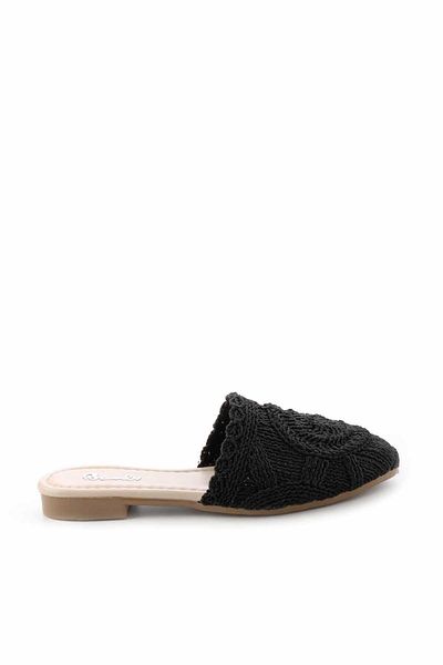 Bambi Black Knitted Women's Slippers K04823003416