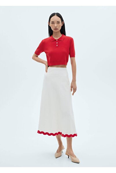 MANGO Woman Crop Knitwear Polo Shirt