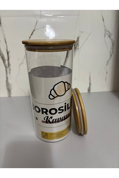 SEVEN7 BambuKapaklı BorosilikatYuvarlak Kavanoz 1300ml