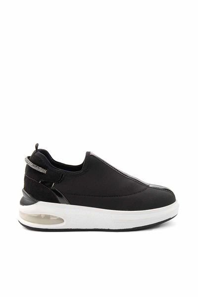 Bambi Schwarzer Stretch-Damen-Sneaker K 01212221517