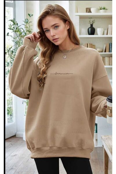 UNCİA OUTDOORS Unisex Oversize Dramer Φούτερ με στάμπα O λαιμόκοψη