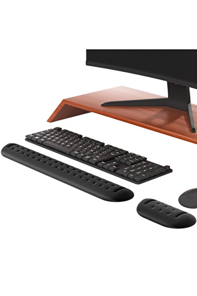 KlasseGear Klavye ve Fare Bilek Desteği Seti, Memory Foam, Ergonomik Bilek Pedi, Kaymaz Tabanlı Ağrı Giderici