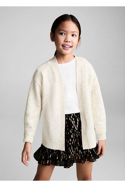 MANGO Kids Cardigan with Metallic Detail