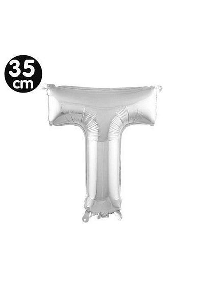 Parti Dükkanım T - Letter Foil Balloon Silver (35 cm)