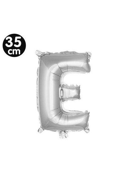 Parti Dükkanım E - Letter Foil Balloon Silver (35 cm)