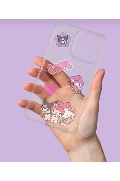 SHEKER HOME Kuromi My melody Hello Kitty Cinnamoroll Suya Dayanıklı 5 Yaprak Sticker Seti