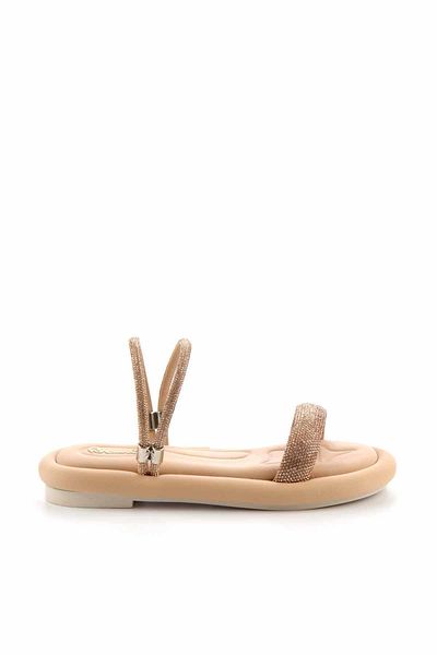 Bambi Sandale de damă din satin bej K 05362028138