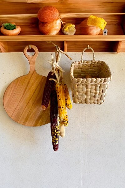 afralya home Ev Dekorasyon Çok Amaçlı Hasır Kare Askı Sepet Hasır Saksı (10X10)