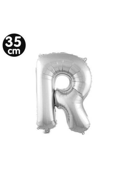 Parti Dükkanım R - بالون فويل على شكل حرف فضي (35 سم)