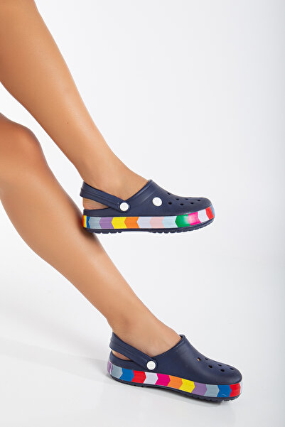 moun shoes Full Orthopedic Navy Blue Unisex Colored Women's & Men's Slippers