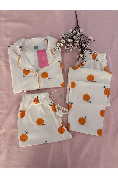 MH Moony Homewears Set de pijamale Poti din bumbac pieptănat din 3 piese