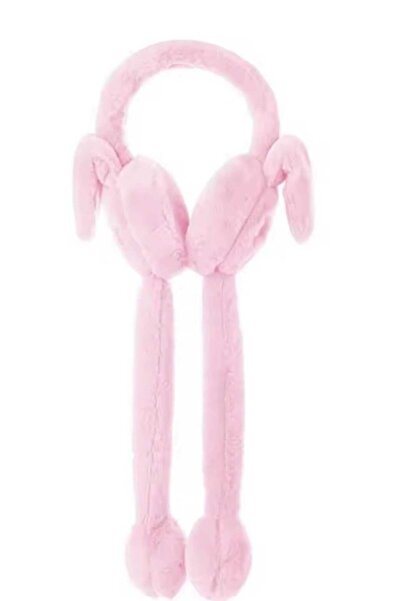 C&On Design 3-12 Yaş Sesli Oynar Kulaklı Kışlık Tavşan Zıp Zıp Kulaklık Peluş Kulaklık Kız Çocuk Kulaklık