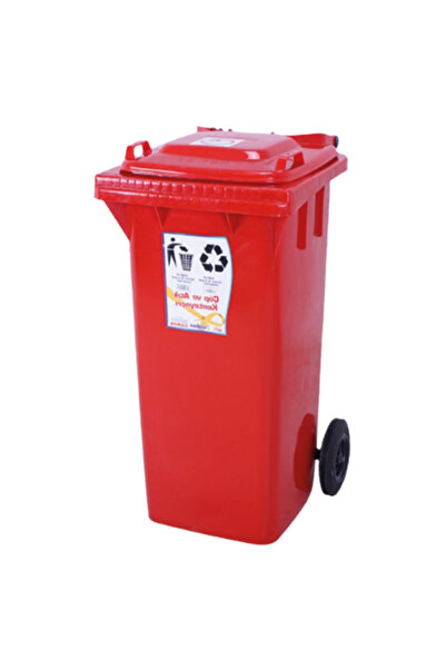 Aslan Ticaret حاوية نفايات ومخلفات أصلية سعة 120 لتر باللون الأحمر (484) قطعة...