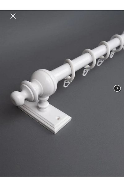 Emsal White Rayless Wooden Rustic Curtain Hanger 200