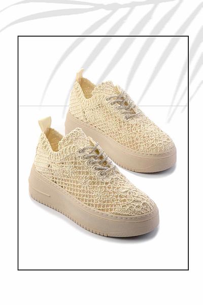 Bambi Beige Lame Stone Damen-Freizeitschuhe K 01320302516