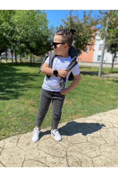 MUMİKİDS Mumikids Boy's Jacket - Pants - T-Shirt 3-Piece Jeans Set