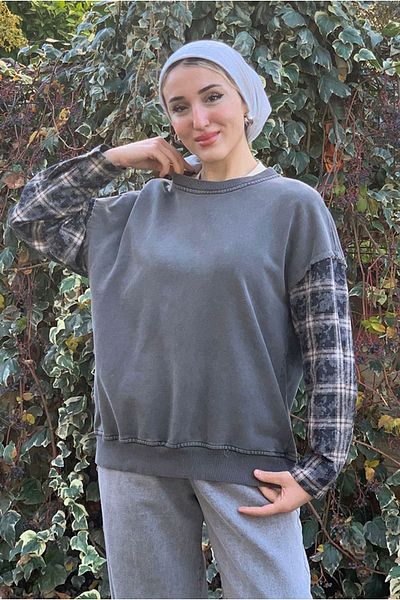 Moda Rosa 25K4442- Anthracite - Shirt Detail Sweat