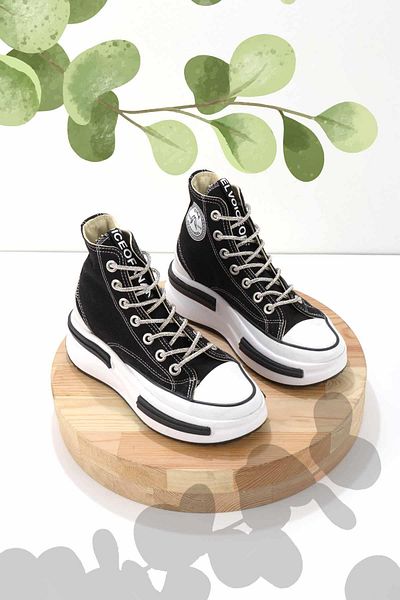 Bambi Damen-Sneaker K aus schwarzem Leinen 01688021318