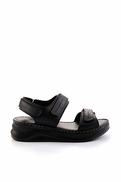 Bambi Black Leather Women's Sandals K 05281018103