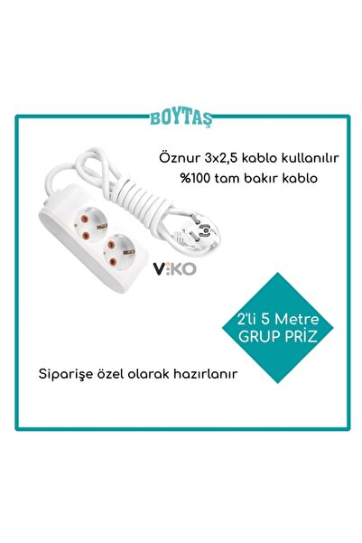 VİKO 2'Lİ GRUP PRİZ / ÖZNUR 3* 2.5 KABLO KULLANILIR / FIRIN VE ISITMA İÇİN ÖZ...