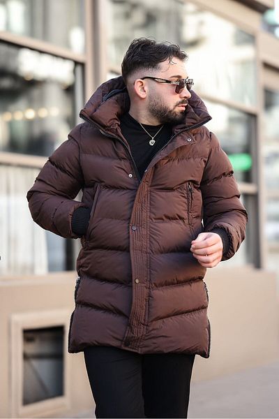 MODAEMAS МЪЖКО ЗИМНО ПАЛТО С ДЕТАЙЛИ С ЦИП ОТСТРАНИ