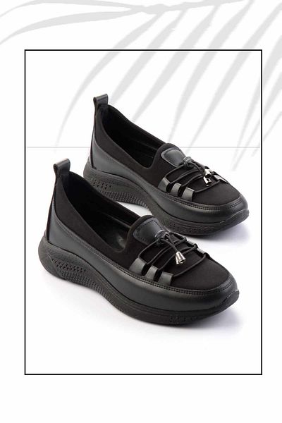 Bambi Schwarze Stretch-Freizeitschuhe für Damen K 01451010117