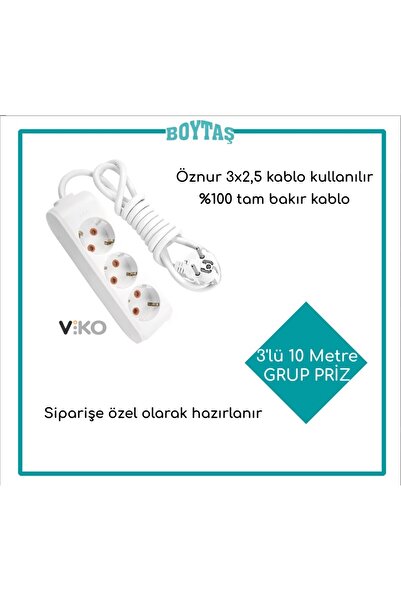 VİKO 3'LÜ GRUP PRİZ / ÖZNUR 3* 2.5 KABLO KULLANILIR / FIRIN VE ISITMA İÇİN ÖZ...