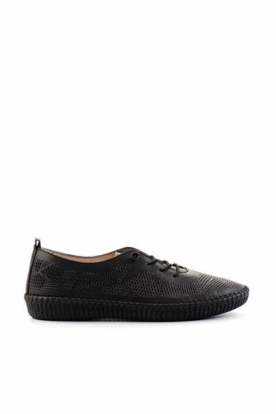 Bambi Schwarze Damen-Freizeitschuhe aus echtem Leder K 01462025003