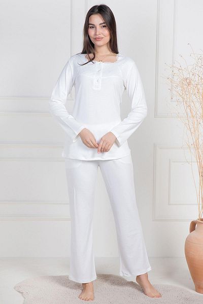 Mecit Pijama Mecit 6104 Ecru Women's Plus Size Pajamas Set