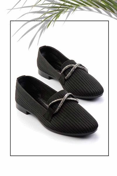 Bambi Schwarze Strick-Damen-Espadrille K 01688102182