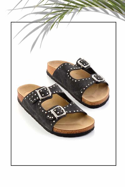 Bambi Women's Slippers Black Nubuck - K04819010101