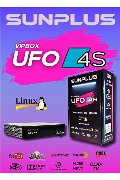 sunplus Vıpbox Ufo 4s Uydu Alıcısı Linux 4gb Ram